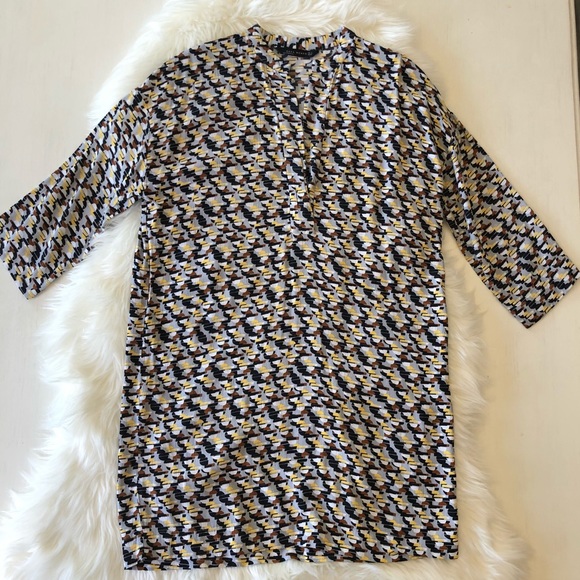 Zara Gometric Tunic V-neck dress Grey Size Small - Picture 12 of 14